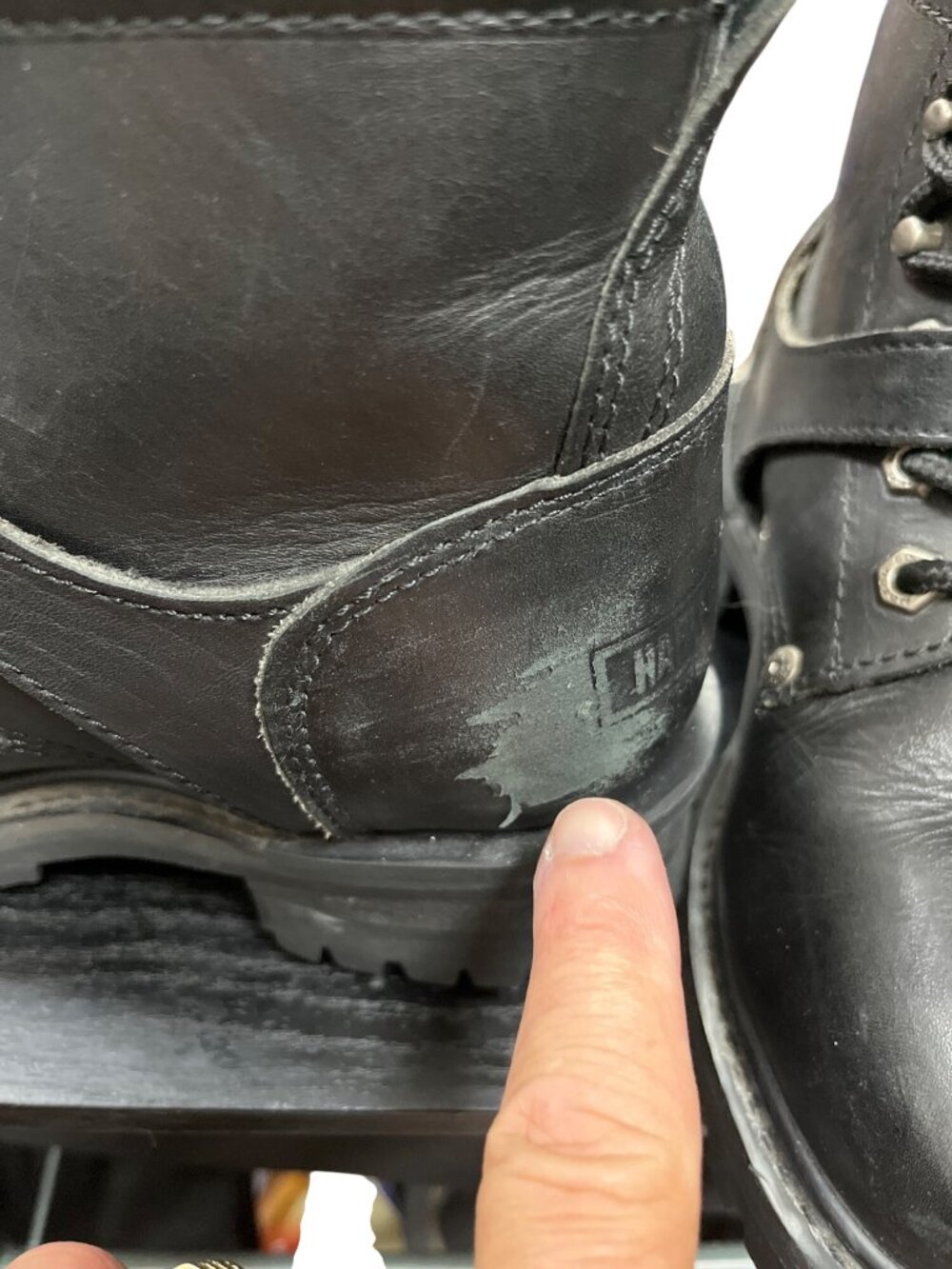 Harley Davidson 81024 wms black leather ankle moto riding boots sz 8 SKU 10-381 - Picture 15 of 16
